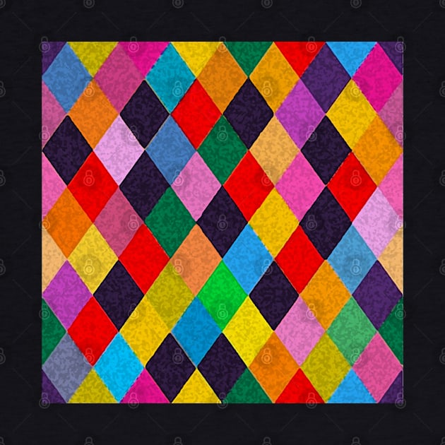 MARDI GRAS HARLEQUIN PATTERN Colorful Rhombi by BulganLumini